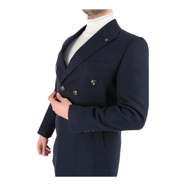 Erkek Kruvaze Kaşe Kaban - 6