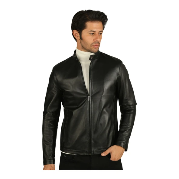 Dik Yaka Suni Deri Mont 38012 - 3