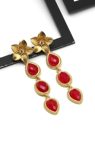 Yeşim Doğal Taş Sallantılı Küpe - Resim 2