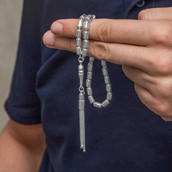 Supertrend Gümüş Kapsül Kesim Erkek Tesbih - Resim 2