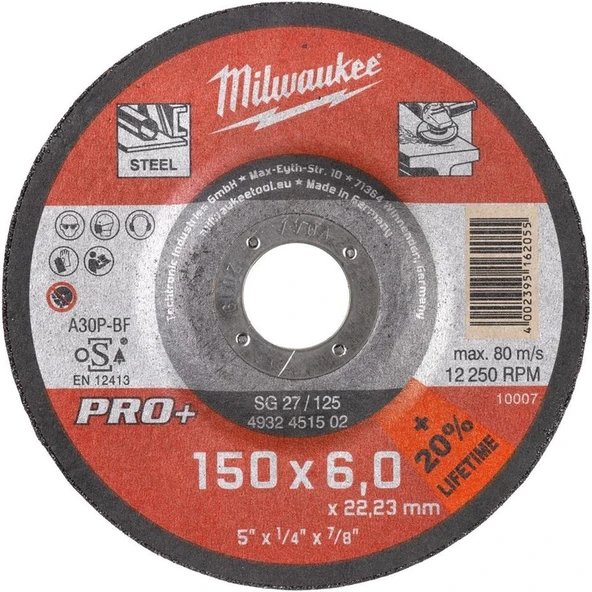 Milwaukee Milwaukee Taş Metal Taşlama 150X7MM  T4932471387 ürün görseli