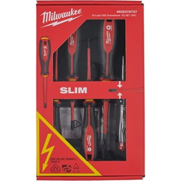 Milwaukee Milwaukee Tri-Lobe VDE 5 Parça Tornavida Seti - 4932478737 - 1