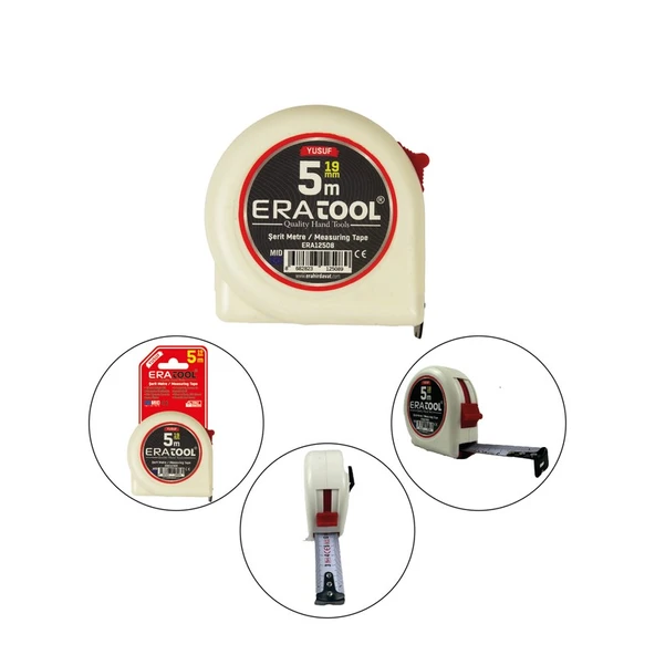 Eratool Eratool Şerit Metre 5*19MM - Beyaz ERA12508 Yusuf Eratool - 1