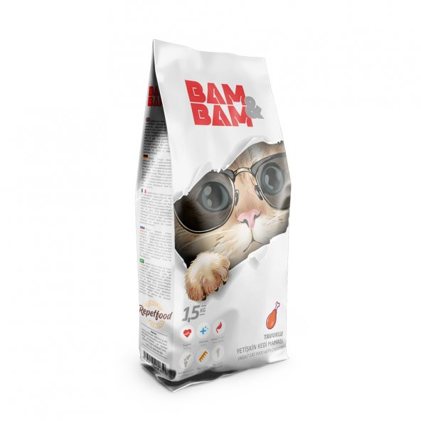 Bam&Bam Tavuklu Yetişkin Kedi Maması 1,5 kg - 2