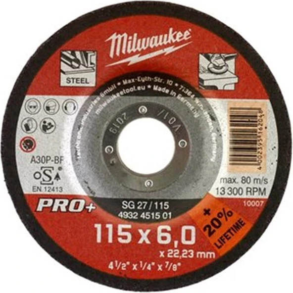Milwaukee Milwaukee Taş Metal Taşlama Taşı 180X22X6 T4932451503 ürün görseli