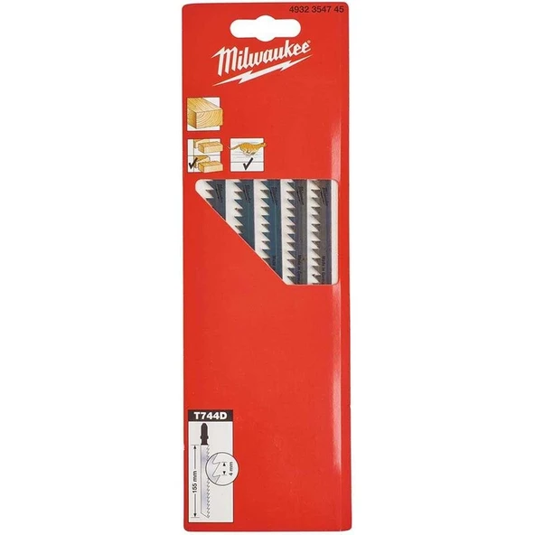 Milwaukee Milwaukee Dekupaj Bıçağı T744D 155M (Ağaç) Hızlı Kesim 5li - 1