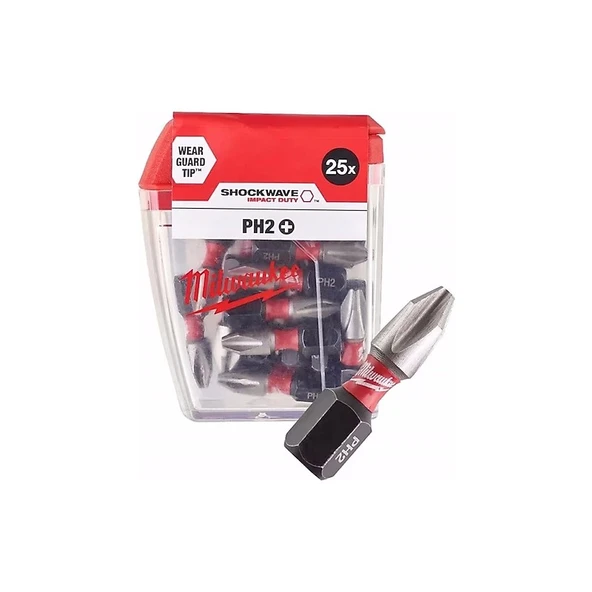 Milwaukee Milwaukee Bits Uç Ph2 25 mm 25'li Paket Shockwave - 1