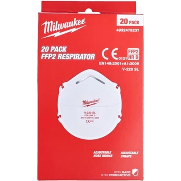 Milwaukee Milwaukee Fpp2 Solunum Maskesi 20'li Paket T4932479237 - 2