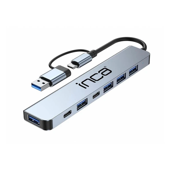 Inca IUTP-7T USB 3.0 + 4x USB 2.0 100W Çoklayıcı Çevirici - 1