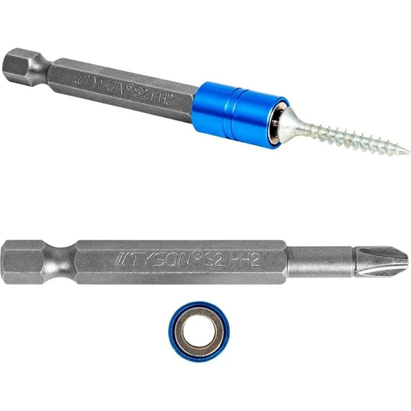 Kupa Hırdavat Kupa Hırdavat Tyson Mıknatıslı Bits Uç - Tek Yönlü - Ph2 Yıldız - 6.5 Cm. - 1 Adet - Resim 2