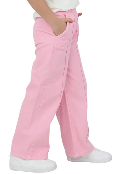 Kız Çocuk Pembe Yelekli Tişört Pantolon Üçlü Takım - 3