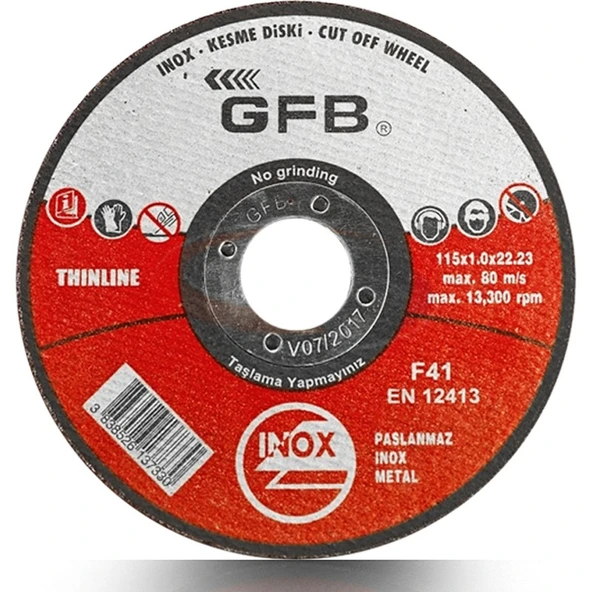 Gfb Gfb Metal Kesici Taş 115X1 Inox Kesme Taşı (50 Adet) - 1