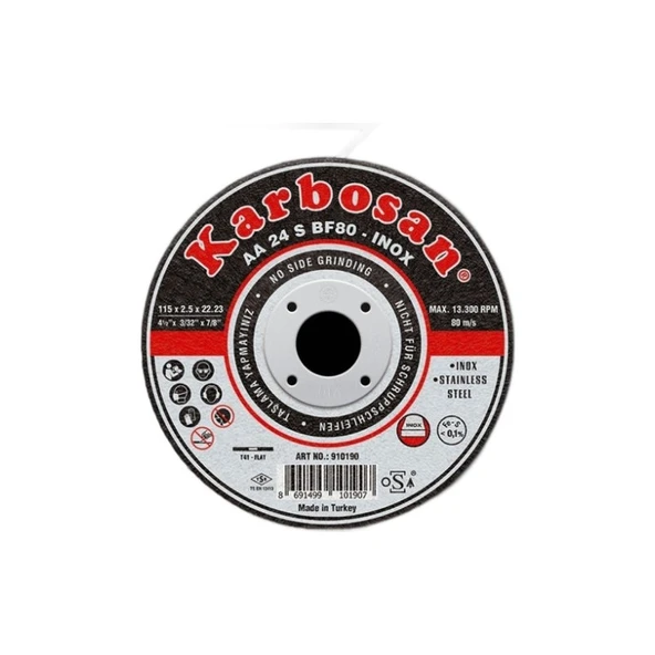 Karbosan Karbosan 115X1.0X22.23 Inox Kesme Taşı (25'li Paket) (910380) - 1