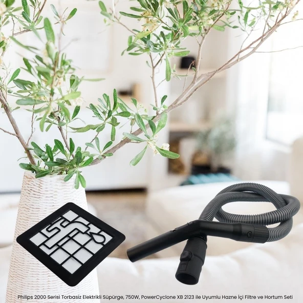 Philips 2000 Serisi Torbasiz Elektrikli Süpürge, 750W, PowerCyclone XB 2123 ile Uyumlu Hazne İçi Filtre ve Hortumu - Resim 2