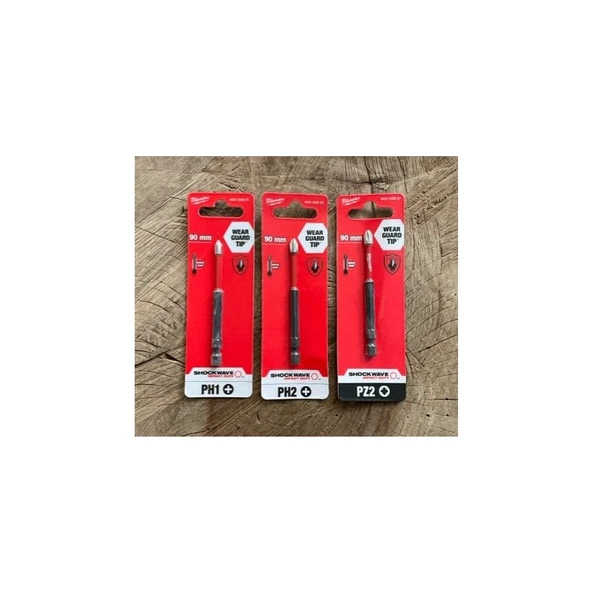 Milwaukee Milwaukee Ph1 Ph2 Yıldız Bits Uç Pz2*90 Cobalt Çelik Vida Sıkma Ucu 3 Parça ürün görseli