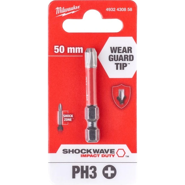 Milwaukee Mılwaukee 4932430858 Bits Uç Ph3 50MM 1'li Pkt Shockwave - 1
