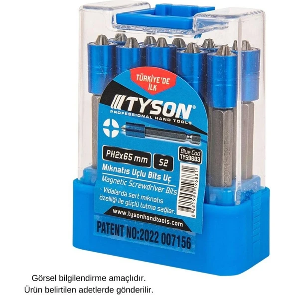 Kupa Hırdavat Kupa Hırdavat Tyson Mıknatıslı Bits Uç - Tek Yönlü - Ph2 Yıldız - 6.5 Cm. - 1 Adet - Resim 3