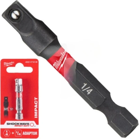 Milwaukee Milwaukee Bits Uç Adaptörü 1/4 Den 1/4 Geçiş 1 Adet ürün görseli