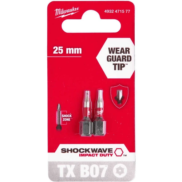 Milwaukee Milwaukee Bits Uç Tx B07 25 mm 2'li T4932471577 ürün görseli