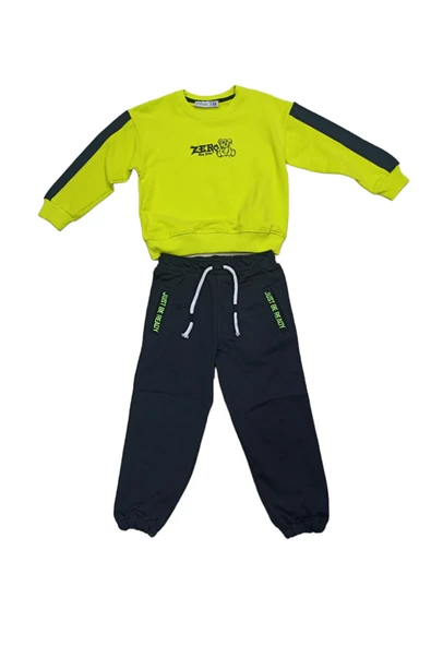 Erkek Çocuk Çift Taraf Ayıcık Desenli Eşofman Takımı