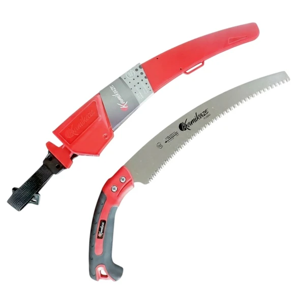 Kamikaze S-330H Turbo 330 mm Kavisli Ağaç Budama Testeresi – SK-4 Karbon Çelik, Ergonomik Kauçuk Saplı, Kılıflı El Testeresi - 1