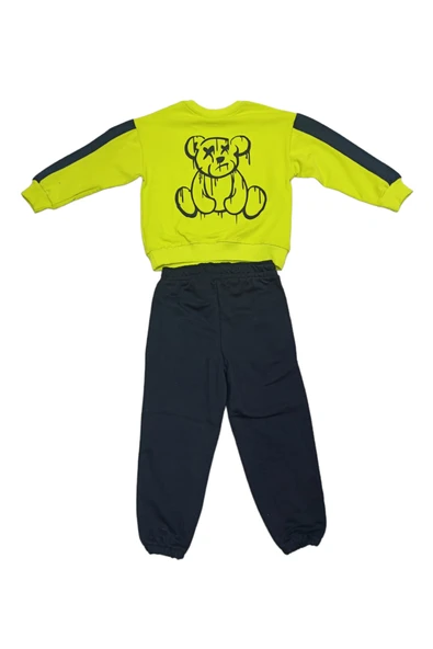 Erkek Çocuk Çift Taraf Ayıcık Desenli Eşofman Takımı - 2