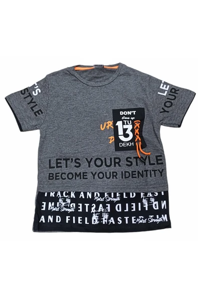 Erkek Çocuk Dont Yazı Desenli Ip Detaylı Tişört