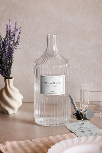 Perotti Viking 1000 ml Cam Şişe ve Yağlık Kapaklı Çift Kapaklı - Resim 3