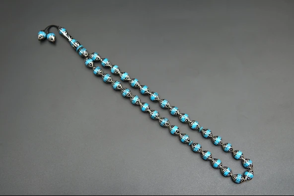 Damla Model İşlemeli Oltu Taşı Tesbih st000150 ürün görseli 1