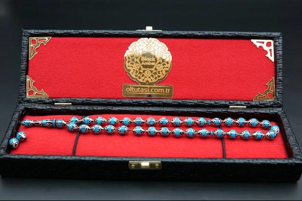 Damla Model İşlemeli Oltu Taşı Tesbih st000150 - Resim 7