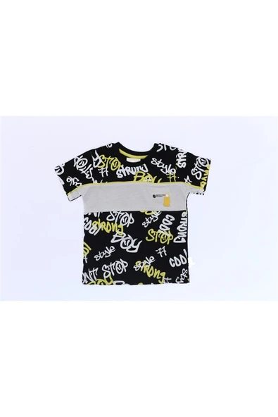 Erkek Çocuk Grafitti Yazı Desenli Tişört
