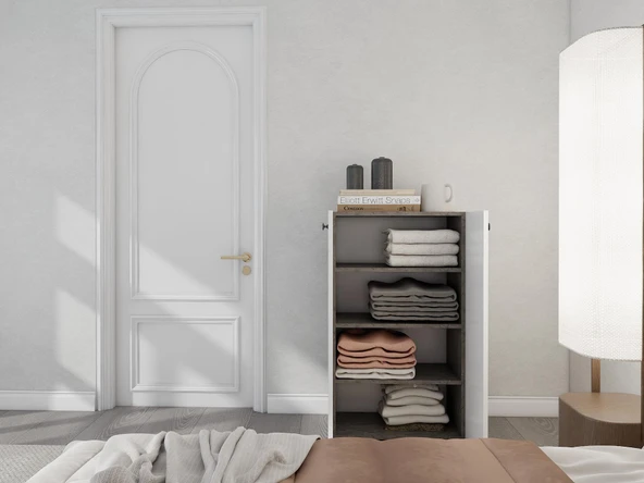 2 Kapaklı Çok Amaçlı Dolap Hanoi Beyaz - 3
