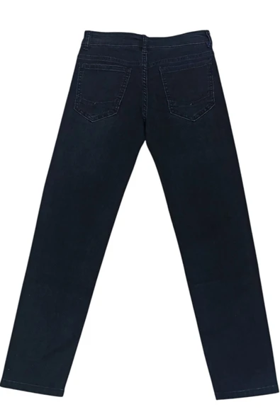 Erkek Çocuk Cep Üzeri XP Yazılı Yırtık Desenli Düz Paça Siyah Renk Kot Pantolon 3241 - 2