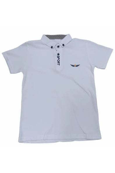 Erkek Çocuk Sport Yazı Desenli Polo Yaka Tişört