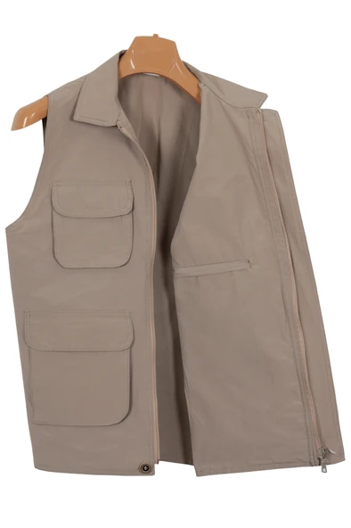 Erkek Keten Yelek Regüler Fit Yakalı RAR01309 - Resim 4