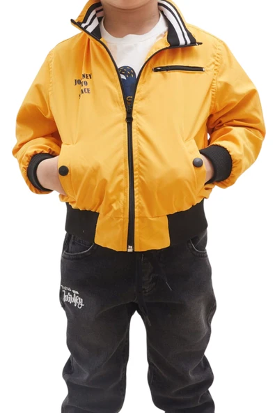 Erkek Çocuk Yağmurluklu Tişört Pantolon Üçlü Takım - 2