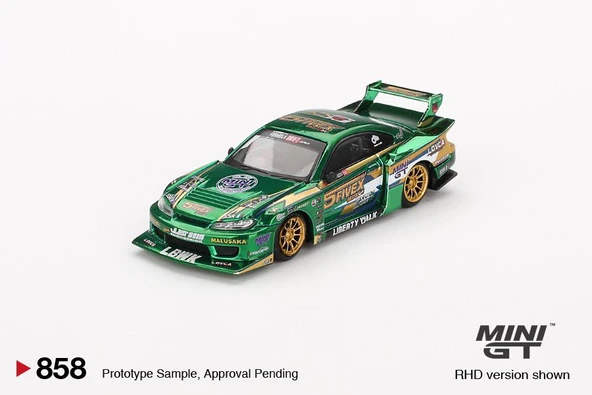 Mini GT Nissan LB-Super Silhouette S15 SILVIA LBWK 2024 Fausto Racing 858 BL - Resim 2