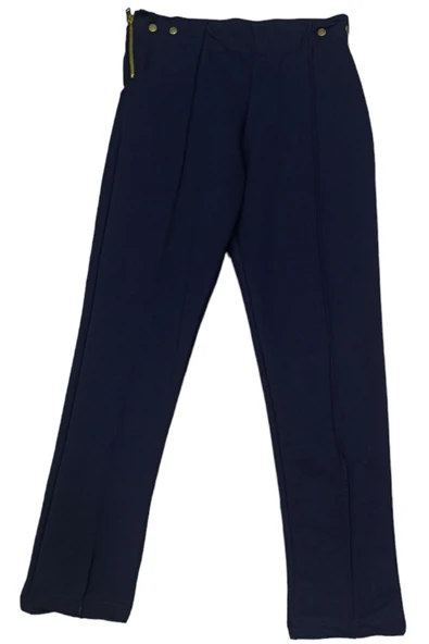 Kız Çocuk Beli Lastikli Yanı Fermuarlı Lacivert Renk Pantolon Tayt