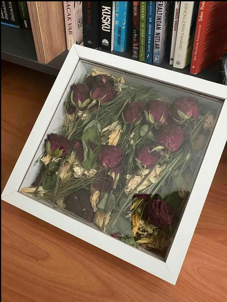 Anı Çerçevesi Söz Nişan Çiçeği Kutu Tasarımı 25cm-25cm - 7