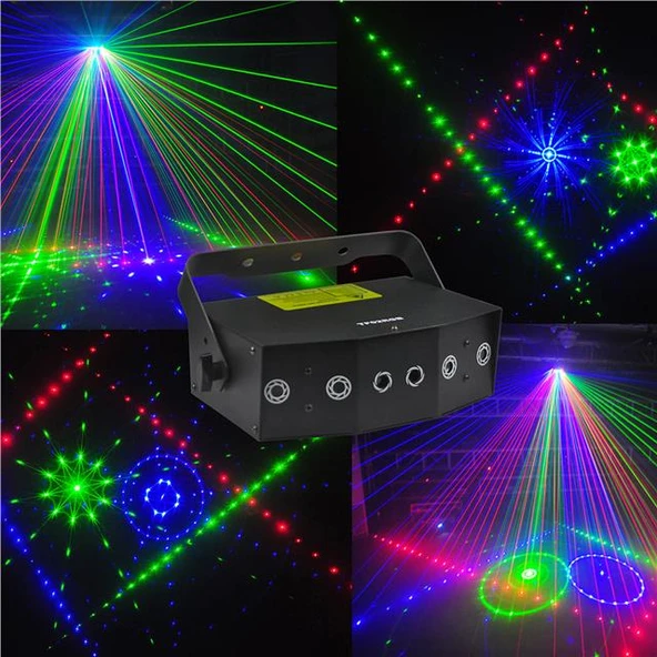 Layu TF02RGB RGB Beam + RGB Twinkling Lazer DMX-AUTO-SOUND-MASTER/SLAVER - Resim 5