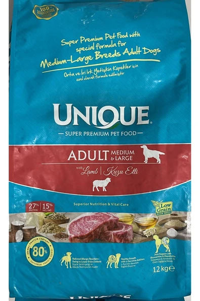 8596 Unique Adult Medium&Large With Lamb 12kg - 1