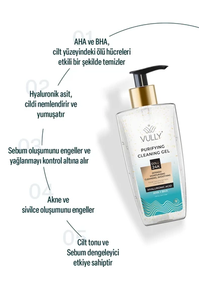 24k Altın Parçacıklı Arındırıcı Nemlendirici Gözenek Sıkılaştırıcı Yüz Temizleme Jeli 200 Ml - 6