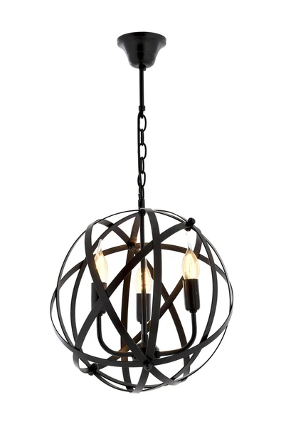 AVONNI AV-4183-3BSY Siyah Boyal? Avize E14 Metal 36cm - 1