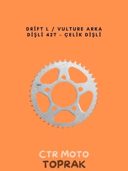Drift L Vulture Arka Dişli 42T – Güçlü Performanslı Çelik Zincir Dişlisi ürün görseli 1