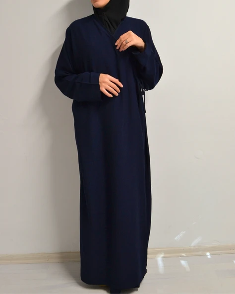 Kruvaze Yandan Bağlamalı Namaz Elbisesi – %100 Viskon- Rahat Kalıp - Resim 7