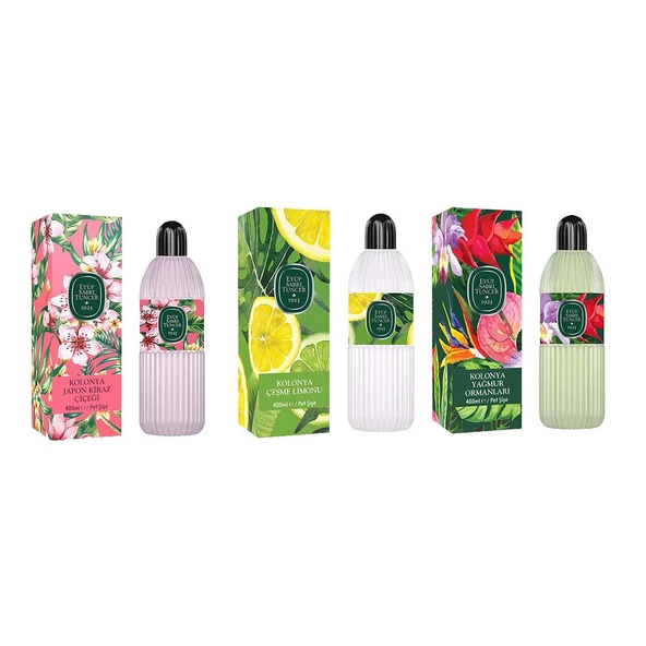 Eyüp Sabri Tuncer Kolonya Japon Kiraz Çiçeği, Çeşme Limonu ve Yağmur Ormanları Pet Şişe 400 ML ürün görseli