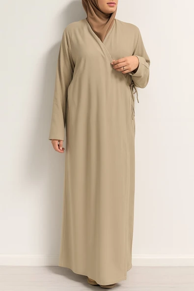 Kruvaze Yandan Bağlamalı Namaz Elbisesi – %100 Viskon- Rahat Kalıp ürün görseli