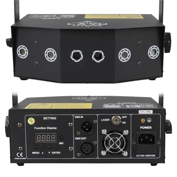 Layu TF02RGB RGB Beam + RGB Twinkling Lazer DMX-AUTO-SOUND-MASTER/SLAVER - Resim 4