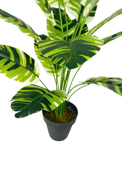 Yapay Çiçek Çizgili Muz Yapraklı Alaca Starliçe Salon Çiçeği 18Dal 80*50cm Yapay Bitki - Resim 7