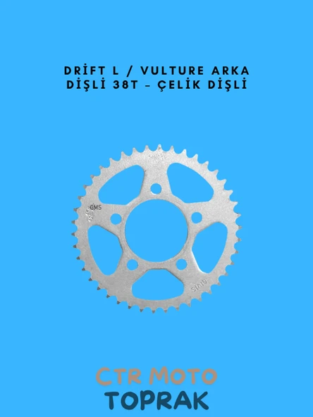 Drift L Vulture Arka Dişli 38T – Dayanıklı Çelik Zincir Dişlisi - 1
